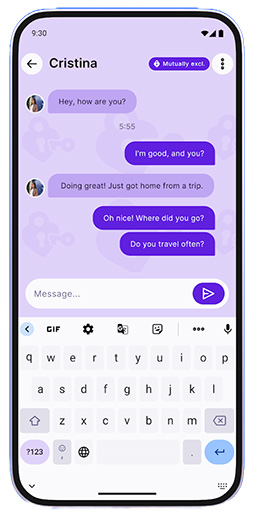 Screenshot of the FilipinoBlush app showing a detailed view of a message thread between two users