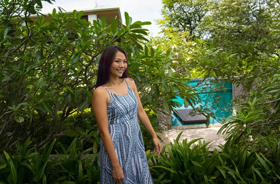 Filipina woman in a natural setting, reflecting warmth, loyalty, and relationship values