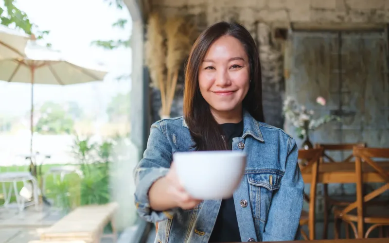 Smiling woman in relaxed indoor setting